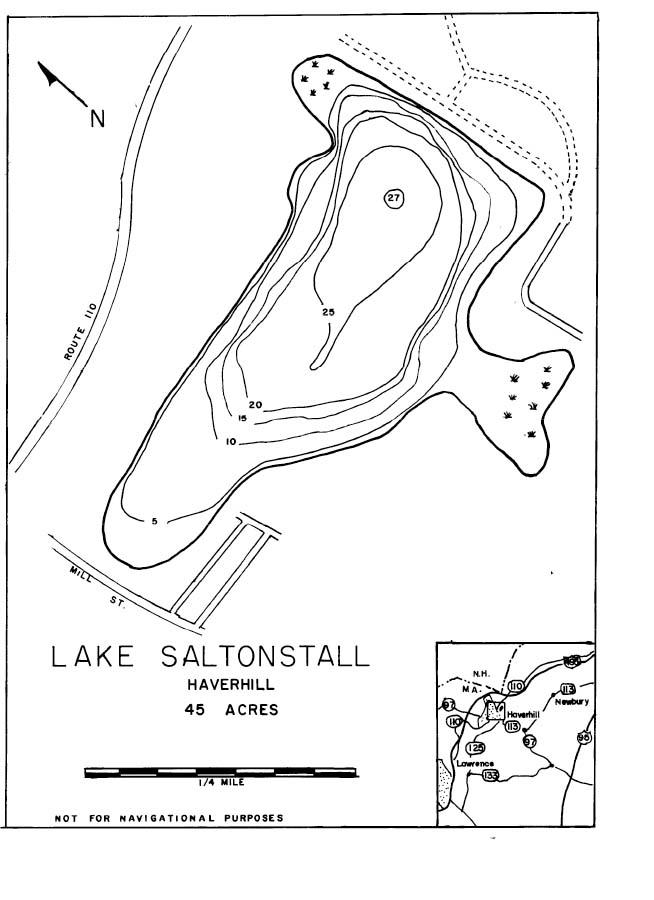 Lake Saltonstall Map Haverhill, MA