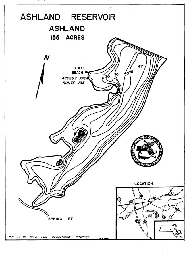 Ashland Reservoir Map - Ashland, MA