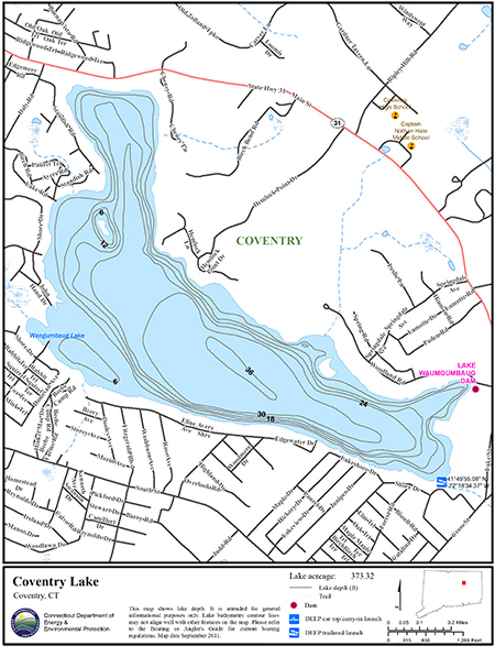 Coventry Lake Map
