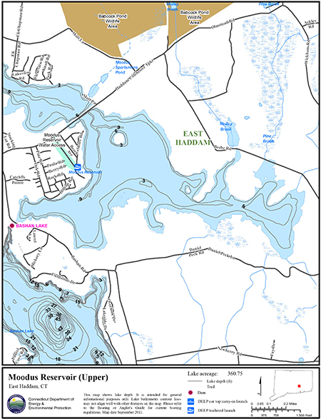 Moodus Reservoir Upper Map