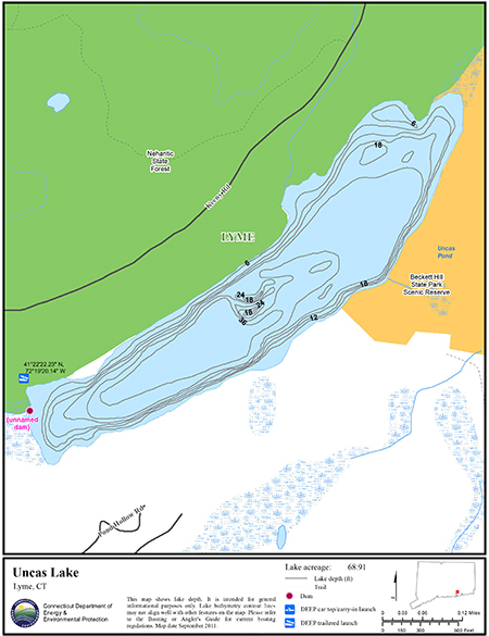 Uncas Lake Map